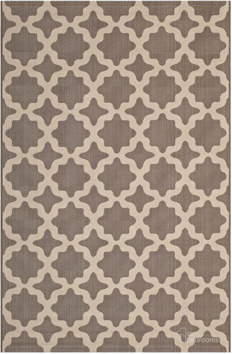 The appearance of Cerelia Moroccan Trellis 5X8 Indoor and Outdoor Area Rug In Light and Dark Beige designed by Modway in the modern / contemporary interior design. This light and dark beige piece of furniture  was selected by 1StopBedrooms from Cerelia Collection to add a touch of cosiness and style into your home. Sku: R-1139A-58. Material: Polypropylene. Product Type: Area Rugs. Image1