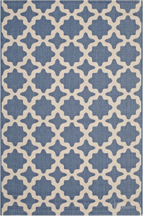The appearance of Cerelia Moroccan Trellis 9x12 Indoor and Outdoor Area Rug In Blue and Beige designed by Modway in the modern / contemporary interior design. This blue and beige piece of furniture  was selected by 1StopBedrooms from Cerelia Collection to add a touch of cosiness and style into your home. Sku: R-1139C-912. Material: Polypropylene. Product Type: Area Rugs. Image1