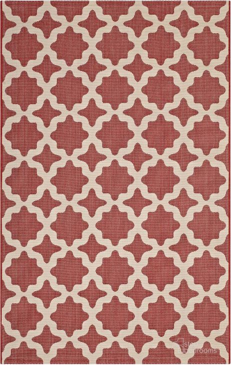 The appearance of Cerelia Red and Beige Moroccan Trellis 5x8 Indoor and Outdoor Area Rug designed by Modway in the modern / contemporary interior design. This red and beige piece of furniture  was selected by 1StopBedrooms from Cerelia Collection to add a touch of cosiness and style into your home. Sku: R-1139E-58. Material: Polypropylene. Product Type: Area Rugs. Image1