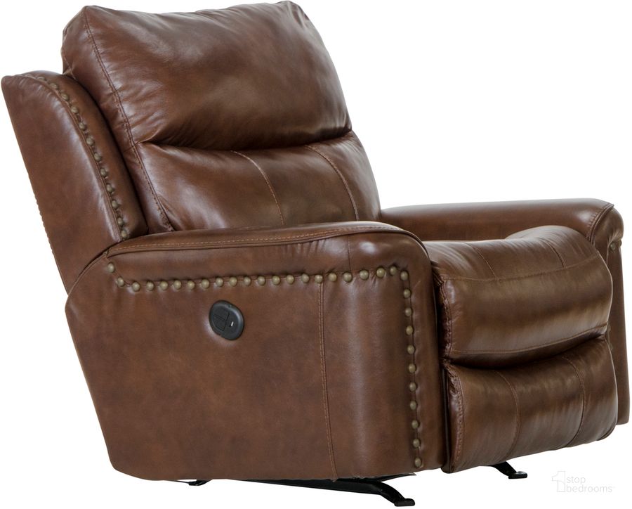 The appearance of Ceretti Power Wall Hugger Recliner In Brown designed by Catnapper in the traditional interior design. This brown piece of furniture  was selected by 1StopBedrooms from Ceretti Collection to add a touch of cosiness and style into your home. Sku: 648804126959306959. Material: Leather. Product Type: Recliner. Image1