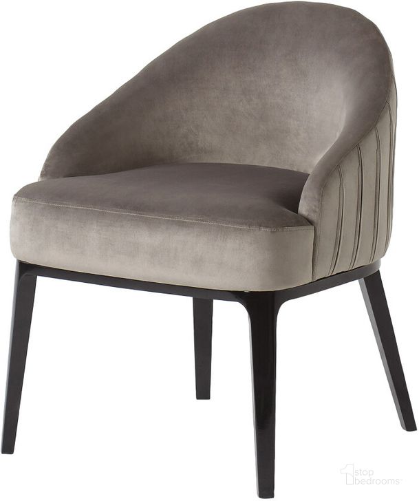 The appearance of Cersie Dining Chair In Black/Harry Velvet Storm designed by Sonder Living in the modern / contemporary interior design. This grey and silver piece of furniture  was selected by 1StopBedrooms from Cersie Collection to add a touch of cosiness and style into your home. Sku: FG1502052. Material: Wood. Product Type: Dining Chair. Image1