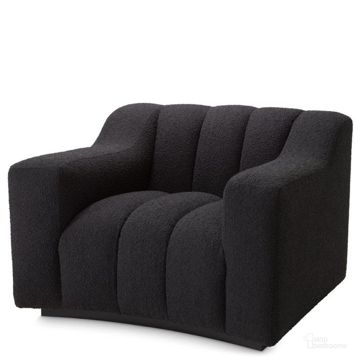 The appearance of Chair Kelly Boucle Black designed by Eichholtz in the modern / contemporary interior design. This black piece of furniture  was selected by 1StopBedrooms from Kelly Collection to add a touch of cosiness and style into your home. Sku: A115206. Product Type: Arm Chair. Image1