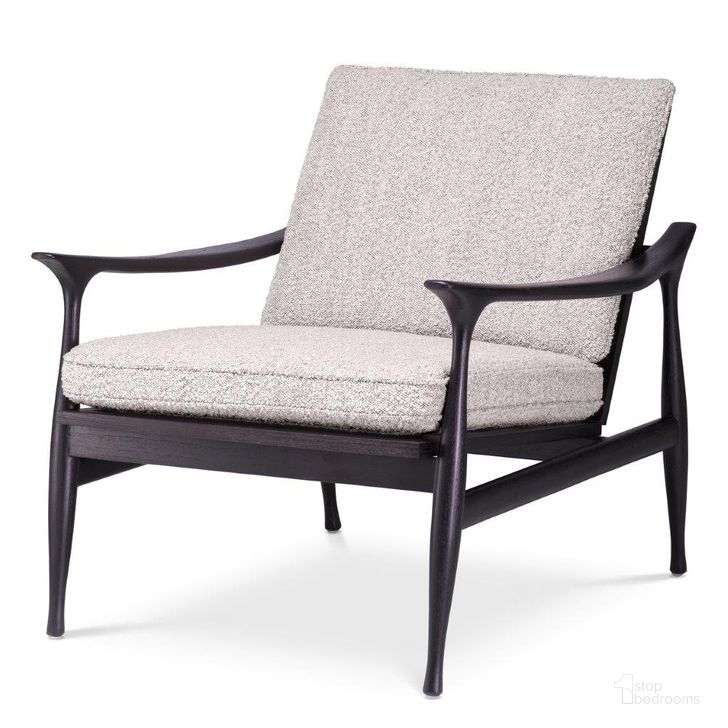 The appearance of Chair Manzo Classic Black Finish Boucle Grey Incl Cushions designed by Eichholtz in the modern / contemporary interior design. This black piece of furniture  was selected by 1StopBedrooms from Manzo Collection to add a touch of cosiness and style into your home. Sku: 116224;A116441. Product Type: Arm Chair. Image1