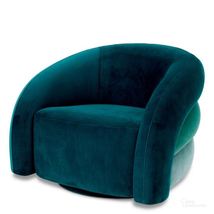 The appearance of Chair Novelle Savona Sea Green Velvet designed by Eichholtz in the modern / contemporary interior design. This green piece of furniture  was selected by 1StopBedrooms from Novelle Collection to add a touch of cosiness and style into your home. Sku: A117010. Product Type: Arm Chair. Material: Velvet. Image1