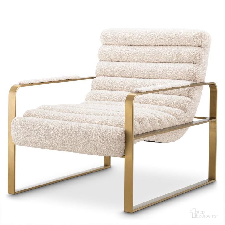 The appearance of Chair Olsen Boucle Cream designed by Eichholtz in the modern / contemporary interior design. This brass piece of furniture  was selected by 1StopBedrooms from  to add a touch of cosiness and style into your home. Sku: A115043. Material: Fabric. Product Type: Arm Chair. Image1