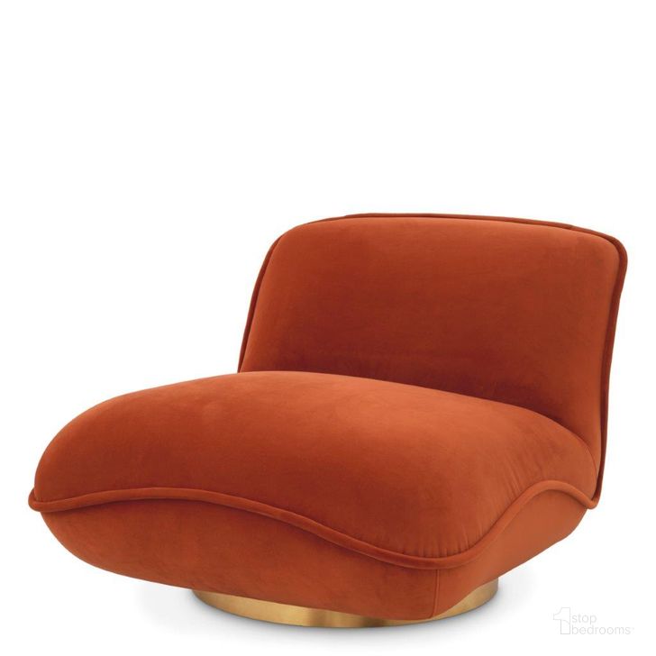 The appearance of Chair Relax Savona Orange Velvet designed by Eichholtz in the modern / contemporary interior design. This orange piece of furniture  was selected by 1StopBedrooms from Relax Collection to add a touch of cosiness and style into your home. Sku: A116527. Product Type: Arm Chair. Material: Velvet. Image1