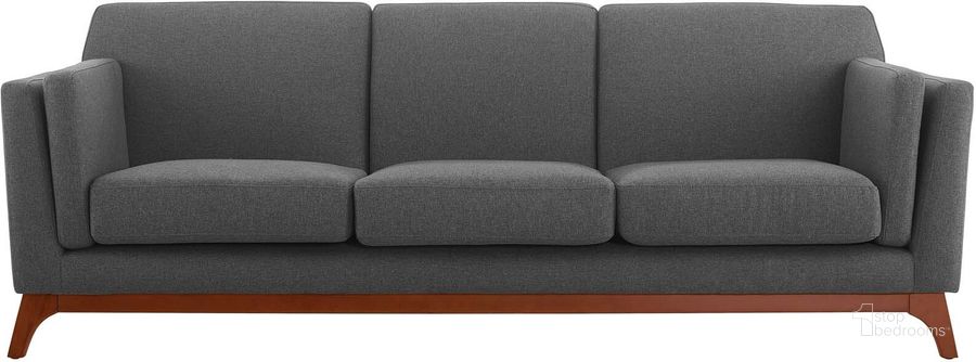 The appearance of Chance Gray Upholstered Fabric Sofa EEI-3062-GRY designed by Modway in the modern / contemporary interior design. This gray piece of furniture  was selected by 1StopBedrooms from Chance Collection to add a touch of cosiness and style into your home. Sku: EEI-3062-GRY. Material: Wood. Product Type: Sofa. Image1