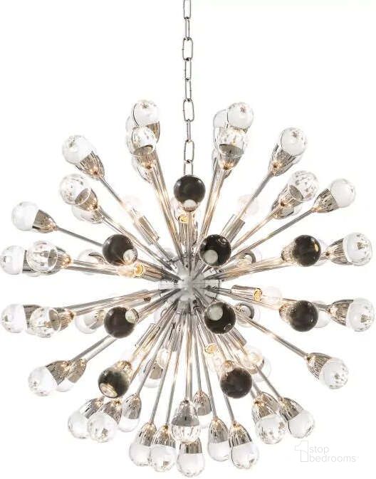 The appearance of Chandelier Anto L Nickel Finish designed by Eichholtz in the modern / contemporary interior design. This nickel piece of furniture  was selected by 1StopBedrooms from Anto Collection to add a touch of cosiness and style into your home. Sku: 110703UL. Material: Glass. Product Type: Chandelier. Image1