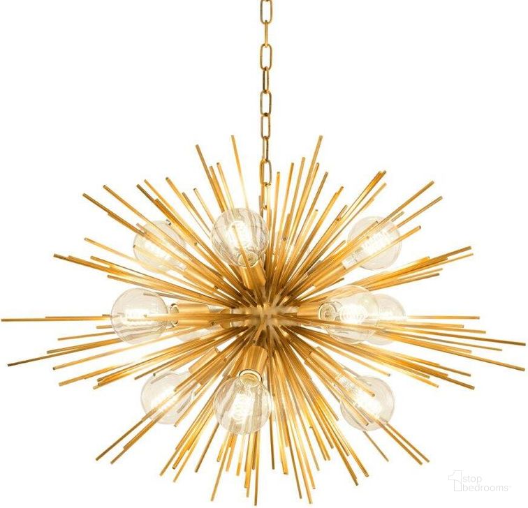 The appearance of Chandelier Boivin Matte Brass Finish designed by Eichholtz in the modern / contemporary interior design. This brass piece of furniture  was selected by 1StopBedrooms from Boivin Collection to add a touch of cosiness and style into your home. Sku: 110207UL. Product Type: Chandelier. Material: Brass. Image1