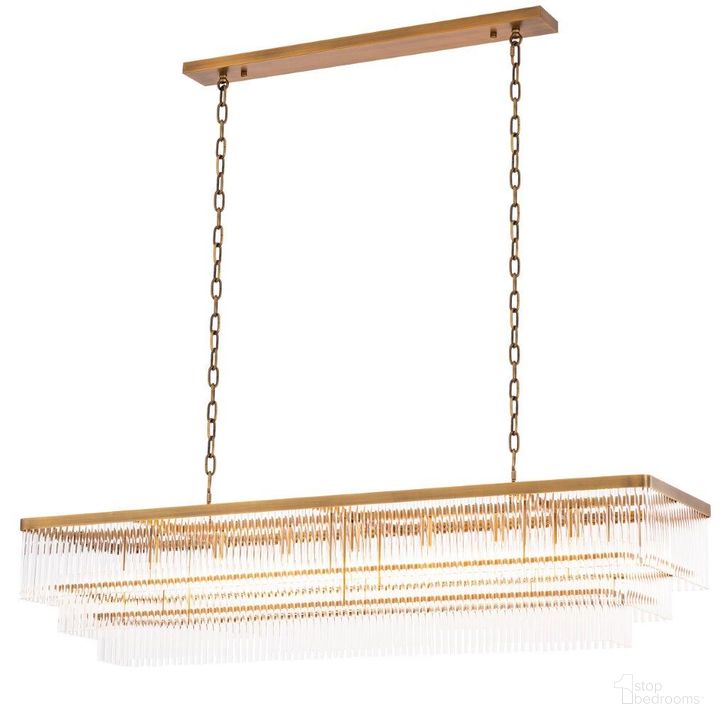 The appearance of Chandelier East Rectangular Antique Brass Finish Ul designed by Eichholtz in the modern / contemporary interior design. This brass piece of furniture  was selected by 1StopBedrooms from  to add a touch of cosiness and style into your home. Sku: 115539AUL;115539BUL. Product Type: Chandelier. Image1