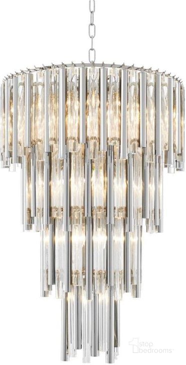 The appearance of Chandelier Gigi L Nickel Finish designed by Eichholtz in the modern / contemporary interior design. This nickel piece of furniture  was selected by 1StopBedrooms from Gigi Collection to add a touch of cosiness and style into your home. Sku: 111531AUL;111531BUL;111531CUL. Product Type: Chandelier. Image1