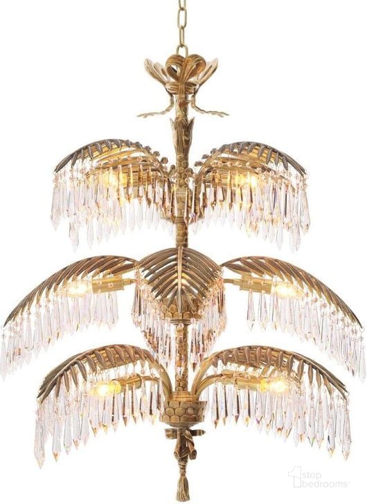 The appearance of Chandelier Hildebrandt L Vintage Brass Finish designed by Eichholtz in the modern / contemporary interior design. This brass piece of furniture  was selected by 1StopBedrooms from Hildebrandt Collection to add a touch of cosiness and style into your home. Sku: 112273UL. Material: Glass. Product Type: Chandelier. Image1