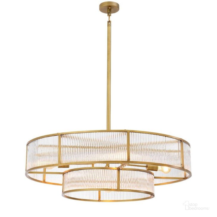 The appearance of Chandelier Montparnasse Antique Brass Finish designed by Eichholtz in the modern / contemporary interior design. This antique brass piece of furniture  was selected by 1StopBedrooms from  to add a touch of cosiness and style into your home. Sku: 113186UL. Material: Glass. Product Type: Chandelier. Image1