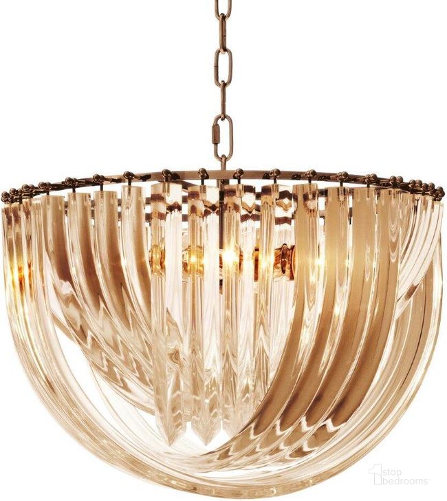 The appearance of Chandelier Murano Champagne 111903UL designed by Eichholtz in the modern / contemporary interior design. This champagne piece of furniture  was selected by 1StopBedrooms from Murano Collection to add a touch of cosiness and style into your home. Sku: 111903UL. Product Type: Chandelier. Material: Acrylic. Image1