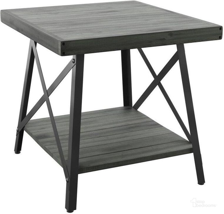 The appearance of Chandler End Table In Antique Gray designed by Emerald Home Furnishings in the modern / contemporary interior design. This antique grey piece of furniture  was selected by 1StopBedrooms from Chandler Collection to add a touch of cosiness and style into your home. Sku: T100-1A. Material: Wood. Product Type: End Table. Image1
