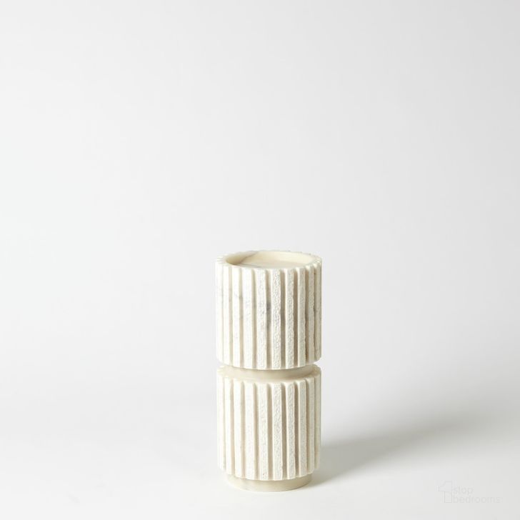 The appearance of Channel Medium Pillar Holder In White Marble designed by Global Views in the modern / contemporary interior design. This white piece of furniture  was selected by 1StopBedrooms from Channel Collection to add a touch of cosiness and style into your home. Sku: 7.91127. Material: Marble. Product Type: Decorative Accessory. Image1
