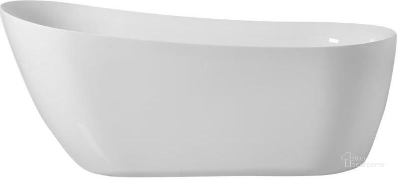 The appearance of Chantal 70 Inch Soaking Single Slipper Bathtub In Glossy White designed by Elegant Lighting in the transitional interior design. This glossy white piece of furniture  was selected by 1StopBedrooms from Chantal Collection to add a touch of cosiness and style into your home. Sku: BT10870GW. Product Type: Bathroom Sink. Material: Iron. Image1