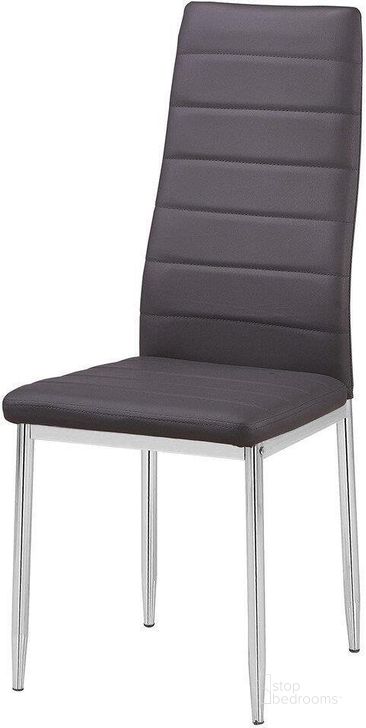 The appearance of Chapman Bi Cast Leather Dining Side Chair Set of 2 In Gray designed by Best Master Furniture in the modern / contemporary interior design. This gray piece of furniture  was selected by 1StopBedrooms from Chapman Collection to add a touch of cosiness and style into your home. Sku: T245G. Material: Leather. Product Type: Side Chair.