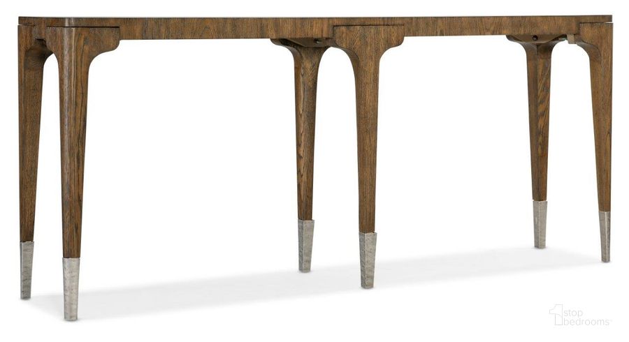 The appearance of Chapman Console Table designed by Hooker in the transitional interior design. This warm brown piece of furniture  was selected by 1StopBedrooms from Chapman Collection to add a touch of cosiness and style into your home. Sku: 6033-85002-85. Product Type: Console Table. Material: Wood Veneer. Image1