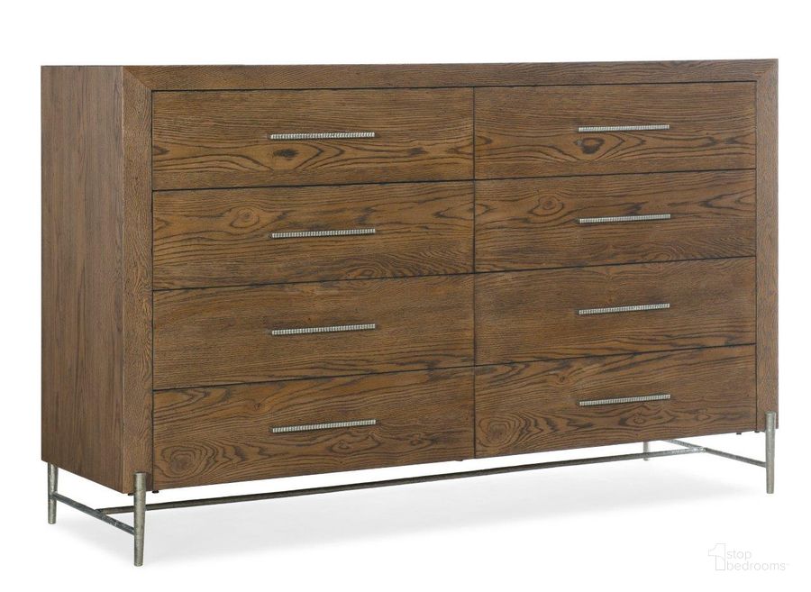The appearance of Chapman Eight-Drawer Dresser designed by Hooker in the transitional interior design. This warm brown piece of furniture  was selected by 1StopBedrooms from Chapman Collection to add a touch of cosiness and style into your home. Sku: 6033-90001-85. Product Type: Dresser. Material: Wood Veneer. Image1
