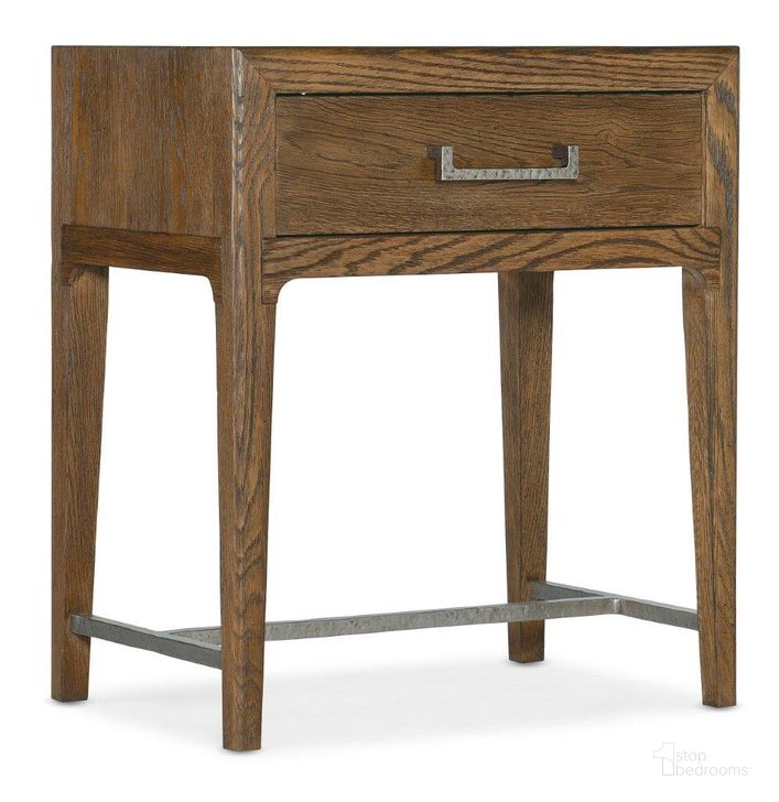The appearance of Chapman Leg Nightstand designed by Hooker in the transitional interior design. This warm brown piece of furniture  was selected by 1StopBedrooms from Chapman Collection to add a touch of cosiness and style into your home. Sku: 6033-90015-85. Product Type: Nightstand. Material: Wood Veneer. Image1