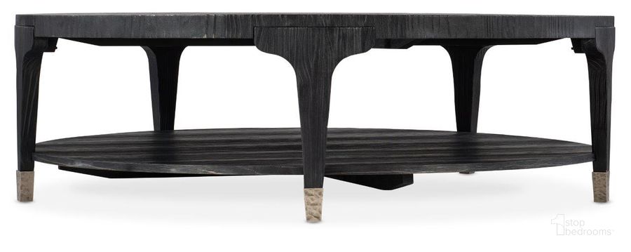 The appearance of Chapman Shou Sugi Ban Round Cocktail Table designed by Hooker in the transitional interior design. This black piece of furniture  was selected by 1StopBedrooms from Chapman Collection to add a touch of cosiness and style into your home. Sku: 6033-80111-99. Product Type: Cocktail Table. Material: Wood Veneer. Image1