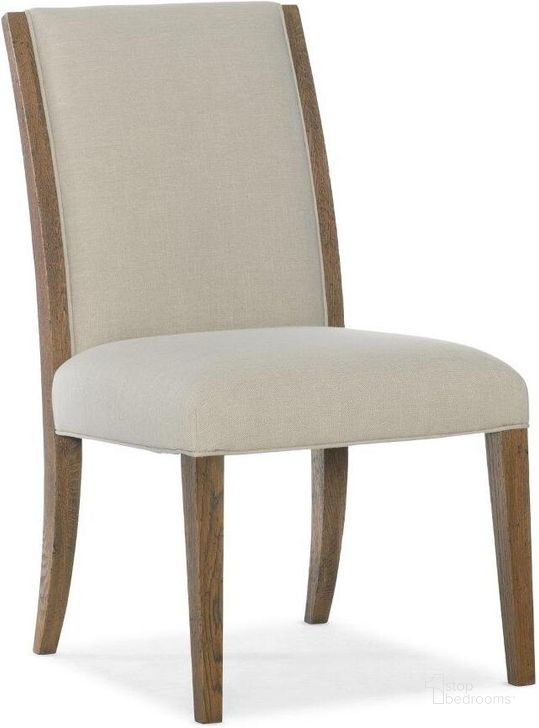 The appearance of Chapman Upholstered Side Chair In Beige designed by Hooker in the transitional interior design. This beige piece of furniture  was selected by 1StopBedrooms from Chapman Collection to add a touch of cosiness and style into your home. Sku: 6033-75410-85. Material: Fabric. Product Type: Side Chair. Image1
