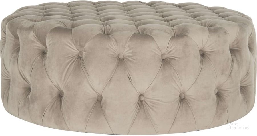 The appearance of Charlene Mushroom Tufted Ottoman designed by Safavieh in the glam interior design. This mushroom piece of furniture  was selected by 1StopBedrooms from Charlene Collection to add a touch of cosiness and style into your home. Sku: MCR4638J. Material: Wood. Product Type: Ottoman. Image1