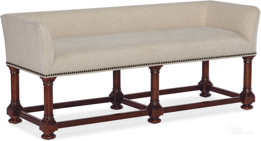 The appearance of Charleston Bed Bench In Dark Brown designed by Hooker in the traditional interior design. This dark brown piece of furniture  was selected by 1StopBedrooms from Charleston Collection to add a touch of cosiness and style into your home. Sku: 6750-90019-85. Material: Fabric. Product Type: Bedroom Bench. Image1