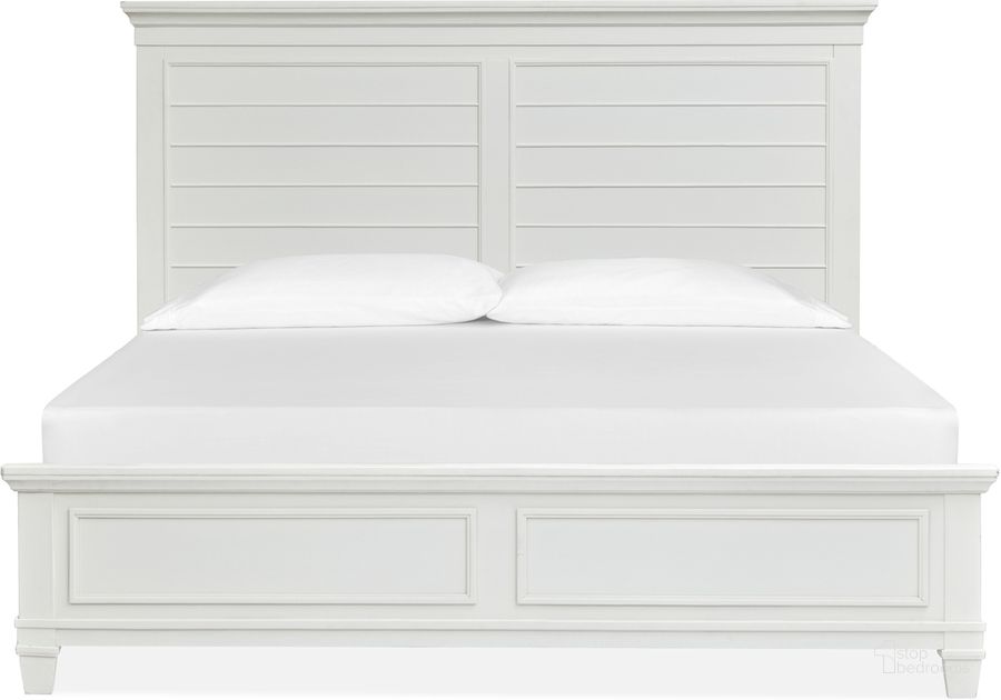 The appearance of Charleston Complete Queen Panel Bed In White designed by Magnussen in the  interior design. This white piece of furniture  was selected by 1StopBedrooms from Charleston Collection to add a touch of cosiness and style into your home. Sku: B5611-54FWH;B5611-54HWH;B5611-54RWH. Bed Type: Panel Bed. Product Type: Panel Bed. Bed Size: Queen. Material: MDF. Image1
