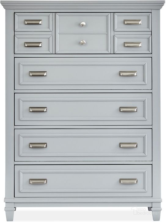 The appearance of Charleston Drawer Chest In Grey designed by Magnussen in the  interior design. This grey piece of furniture  was selected by 1StopBedrooms from Charleston Collection to add a touch of cosiness and style into your home. Sku: B5611-10GY. Product Type: Chest. Material: MDF. Image1
