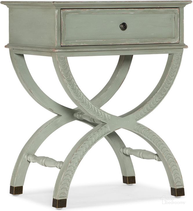 The appearance of Charleston One Drawer Accent Table In Light Green designed by Hooker in the traditional interior design. This light green piece of furniture  was selected by 1StopBedrooms from Charleston Collection to add a touch of cosiness and style into your home. Sku: 6750-50010-32. Material: Wood. Product Type: Accent Table. Image1