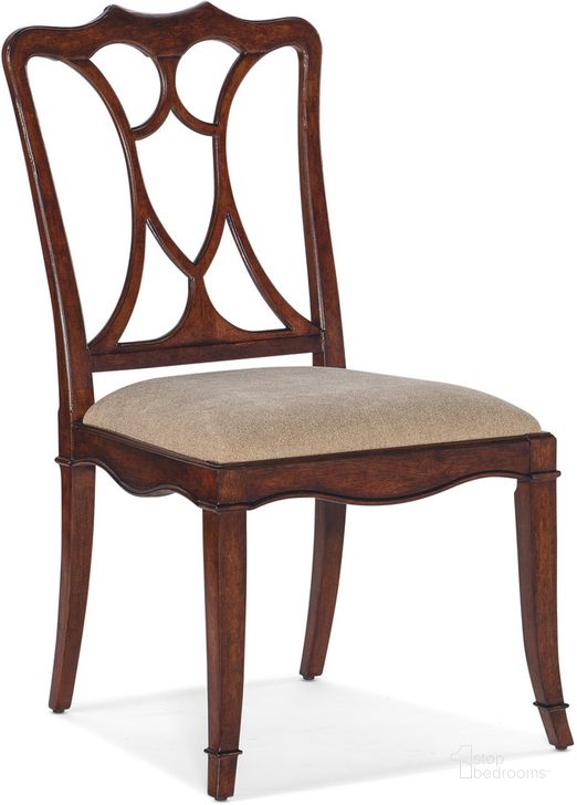 The appearance of Charleston Upholstered Seat Side Chair Set of 2 In Dark Brown designed by Hooker in the traditional interior design. This dark brown piece of furniture  was selected by 1StopBedrooms from Charleston Collection to add a touch of cosiness and style into your home. Sku: 6750-75310-85. Material: Fabric. Product Type: Side Chair. Image1