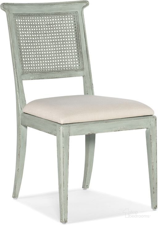 The appearance of Charleston Upholstered Seat Side Chair Set of 2 In Light Blue designed by Hooker in the traditional interior design. This light blue piece of furniture  was selected by 1StopBedrooms from Charleston Collection to add a touch of cosiness and style into your home. Sku: 6750-75410-40. Material: Fabric. Product Type: Side Chair. Image1