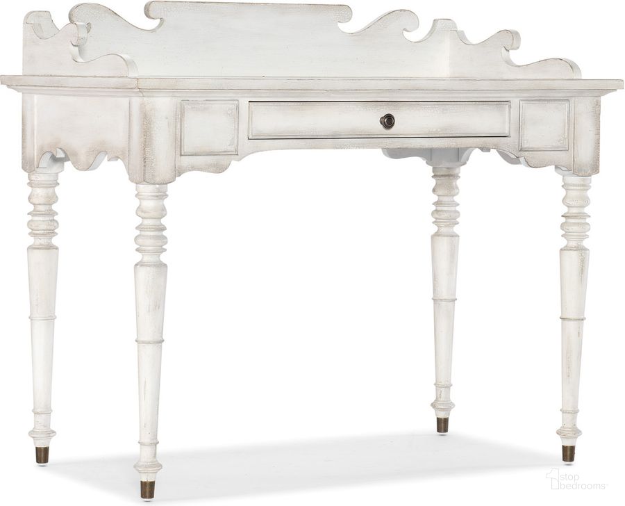 The appearance of Charleston Writing Desk In White designed by Hooker in the traditional interior design. This white piece of furniture  was selected by 1StopBedrooms from Charleston Collection to add a touch of cosiness and style into your home. Sku: 6750-10442-05. Material: Wood. Product Type: Home Office Desk. Image1