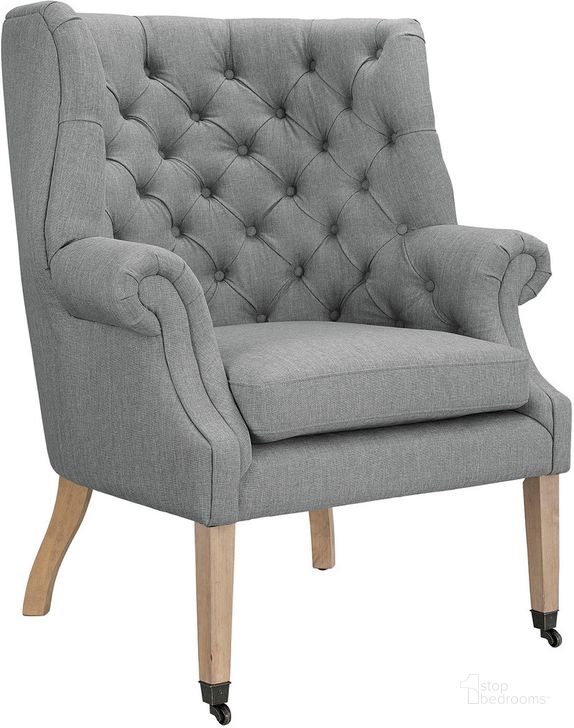 The appearance of Chart Upholstered Fabric Lounge Chair In Light Gray designed by Modway in the modern / contemporary interior design. This light gray piece of furniture  was selected by 1StopBedrooms from Chart Collection to add a touch of cosiness and style into your home. Sku: EEI-2146-LGR. Material: Wood. Product Type: Lounge Chair. Image1
