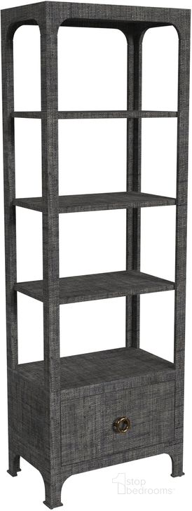The appearance of Chatham One Drawer 3 Shelf Natural Raffia Etagere Bookcase In Gray designed by Butler Specialty Company in the traditional interior design. This gray piece of furniture  was selected by 1StopBedrooms from Chatham Collection to add a touch of cosiness and style into your home. Sku: 9745420. Material: Wood. Product Type: Bookcase. Image1