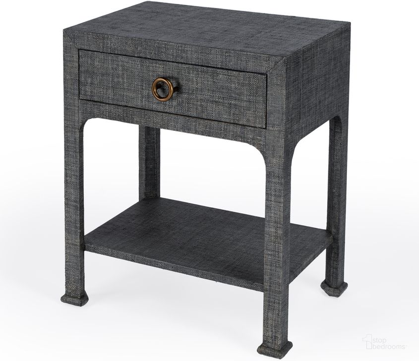 The appearance of Chatham Raffia Nightstand In Charcoal designed by Butler Specialty Company in the traditional interior design. This charcoal piece of furniture  was selected by 1StopBedrooms from Chatham Collection to add a touch of cosiness and style into your home. Sku: 9147420. Material: Wood. Product Type: Nightstand. Image1