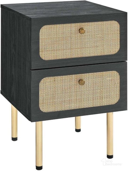 The appearance of Chaucer 2 Drawer Nightstand In Black designed by Modway in the modern / contemporary interior design. This black piece of furniture  was selected by 1StopBedrooms from Chaucer Collection to add a touch of cosiness and style into your home. Sku: MOD-7063-BLK. Material: Wood. Product Type: Nightstand. Image1