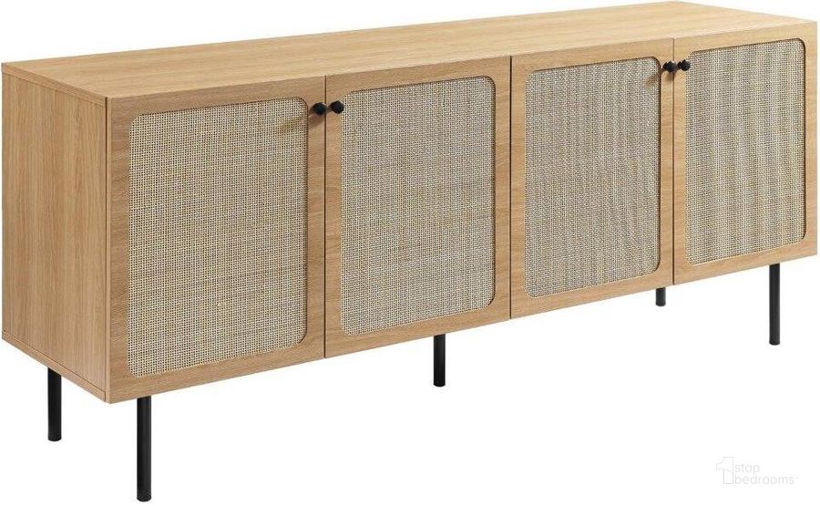 The appearance of Chaucer Sideboard In Oak designed by Modway in the modern / contemporary interior design. This oak piece of furniture  was selected by 1StopBedrooms from Chaucer Collection to add a touch of cosiness and style into your home. Sku: EEI-6201-OAK. Material: Wood. Product Type: Sideboard. Image1