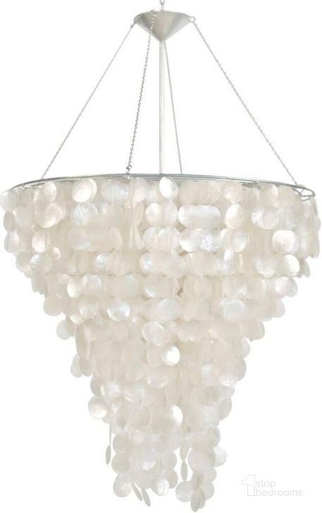 The appearance of Chcapiz 30 Inch Capiz Shell Chandelier designed by Worlds Away in the modern / contemporary interior design. This shell piece of furniture  was selected by 1StopBedrooms from Chcapiz Collection to add a touch of cosiness and style into your home. Sku: CHCAPIZ30. Material: Metal. Product Type: Chandelier.