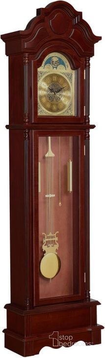 The appearance of Cherry Grandfather Clock designed by Coaster in the traditional interior design. This brown piece of furniture  was selected by 1StopBedrooms from  to add a touch of cosiness and style into your home. Sku: 900749. Material: Wood. Product Type: Clock. Image1