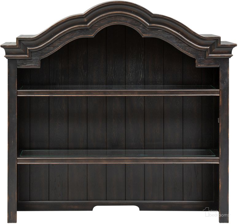 The appearance of Chesapeake Credenza Hutch In Antique Black designed by Liberty in the traditional interior design. This antique black piece of furniture  was selected by 1StopBedrooms from Chesapeake Collection to add a touch of cosiness and style into your home. Sku: 493-HO131. Product Type: Hutch. Material: Rubberwood. Image1