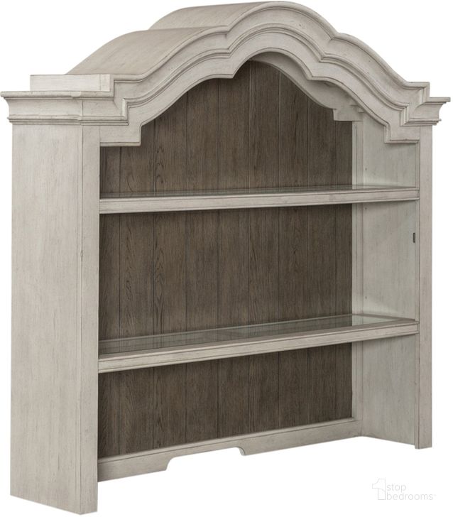 The appearance of Chesapeake Credenza Hutch In Antique White designed by Liberty in the traditional interior design. This antique white piece of furniture  was selected by 1StopBedrooms from Chesapeake Collection to add a touch of cosiness and style into your home. Sku: 493W-HO131. Product Type: Hutch. Material: Rubberwood. Image1