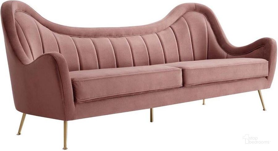 The appearance of Cheshire Dusty Rose Channel Tufted Performance Velvet Sofa designed by Modway in the modern / contemporary interior design. This dusty rose piece of furniture  was selected by 1StopBedrooms from Cheshire Collection to add a touch of cosiness and style into your home. Sku: EEI-5874-DUS. Material: Wood. Product Type: Sofa. Image1