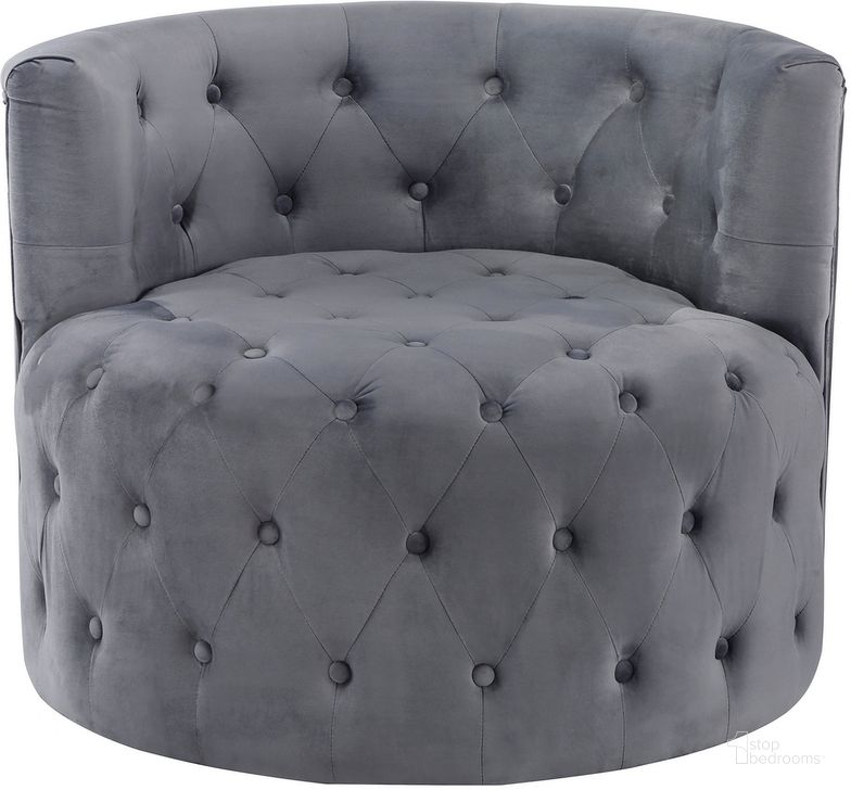 The appearance of Cheswold Swivel Chair In Gray designed by Homelegance in the modern / contemporary interior design. This gray piece of furniture  was selected by 1StopBedrooms from Cheswold Collection to add a touch of cosiness and style into your home. Sku: 1290GY-1. Product Type: Swivel Chair. Material: Velvet. Image1