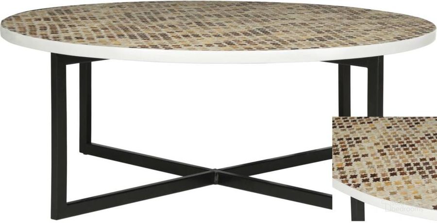The appearance of Cheyenne Cream Coffee Table TRB1001F designed by Safavieh in the modern / contemporary interior design. This cream and multi piece of furniture  was selected by 1StopBedrooms from Cheyenne Collection to add a touch of cosiness and style into your home. Sku: TRB1001F. Product Type: Coffee Table. Image1
