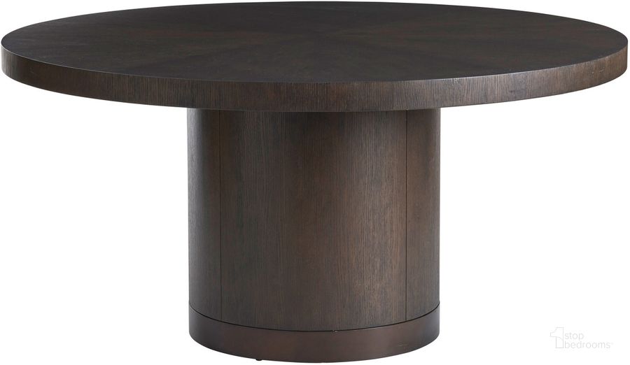 The appearance of Chiapas Mocha Dining Table 0qb24472596 designed by Artisan Elegance in the modern / contemporary interior design. This mocha piece of furniture  was selected by 1StopBedrooms from Chiapas Collection to add a touch of cosiness and style into your home. Sku: 01-0930-875C. Table Base Style: Pedestal. Table Top Shape: Round. Product Type: Dining Table. Size: 60". Image1