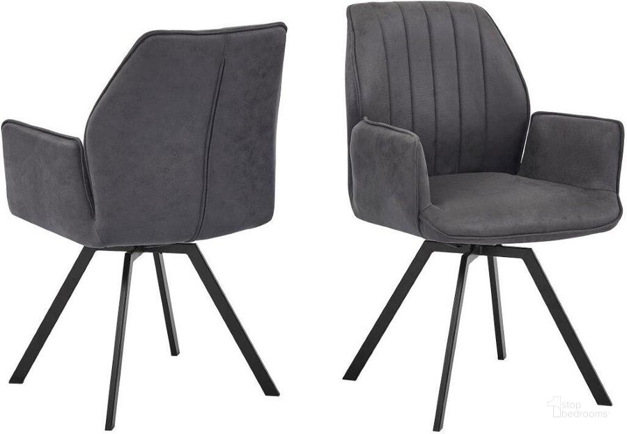 The appearance of Chidimma 19 Inch Swivel Dining Arm Chair Set of 2 In Gray designed by Best Master Furniture in the modern / contemporary interior design. This gray piece of furniture  was selected by 1StopBedrooms from Chidimma Collection to add a touch of cosiness and style into your home. Sku: BA221GC-2;BA221GC-1. Material: Metal. Product Type: Dining Chair. Image1
