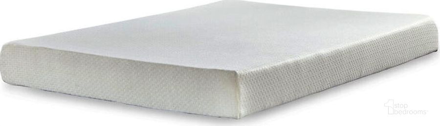 The appearance of Chime 8 Inch Foam Mattress White Full Mattress designed by Sierra Sleep by Ashley in the traditional interior design. This white piece of furniture  was selected by 1StopBedrooms from Chime 8 Inch Memory Foam Collection to add a touch of cosiness and style into your home. Sku: M72621. Material: Fabric. Product Type: Mattress. Bed Size: Full. Size: Full. Comfort Level: Plush. Mattress Top: Tight Top. Mattress Type: Memory Foam. Comfort Level: Plush. Mattress Thickness: 8". Image1